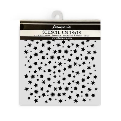 STARS dots PATTERN stencil Classic Christmas - Schablon med stjärnor från Stamperia 18x18 cm