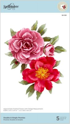 DOUBLE AND SINGLE PEONIES flower die set - Blomstansmallar från Spellbinders