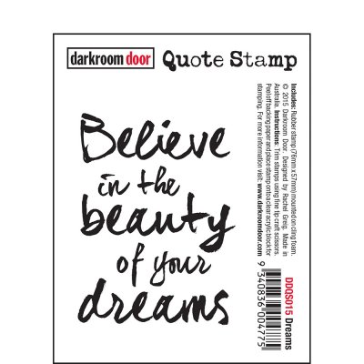 Dreams rubber quote stamp - Engelsk textstämpel om drömmar från Darkroom Door 7,6*5,7 cm