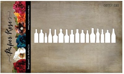 Drink border bottle die set - Stansmallar med flaskor från Paper Rose Studio 13x2,4 cm