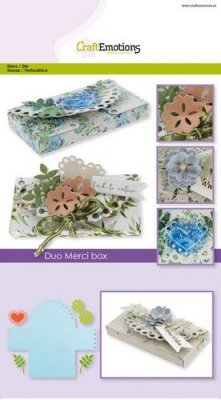 Duo Merci box Card A5 box die set - Stansmallar från Craft Emotions 3,8x8x0,8 cm