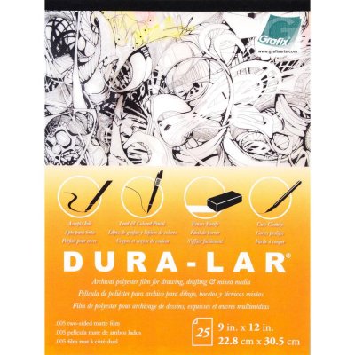 Dura-Lar Matte .005 Pad 9X12 - 25 st matta plastark för mixed media från Grafix 22*30 cm