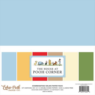 SOLIDS the house att pooh corner paper pack 12x12 - Enfärgade papper till Nalle Puh från Echo Park 30x30 cm