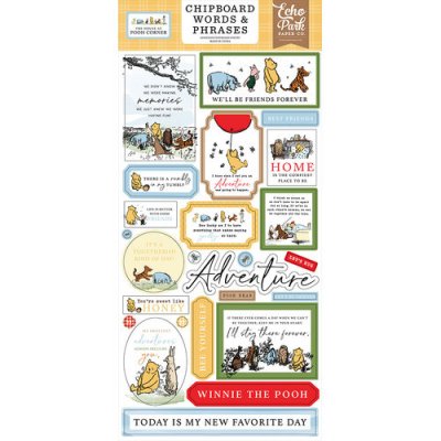 The House At Pooh Corner Collection Chipboard Embellishments Word And Phrases from Echo Park