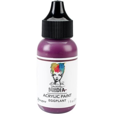 Eggplant acrylic paint bottle - Auberginefärgad akrylfärg från Dina Wakley / Ranger