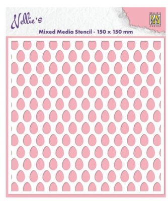 EGGS stencil - Schablon med ägg från Nellie Snellen 15x15 cm