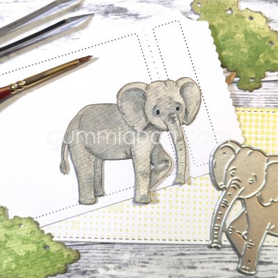 ELEPHANT die from Gummiapan ca 56 x 49 mm