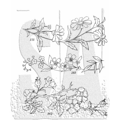 EMBROIDERY flower rubber stamp set from Tim Holtz Stamper's Anonymous
