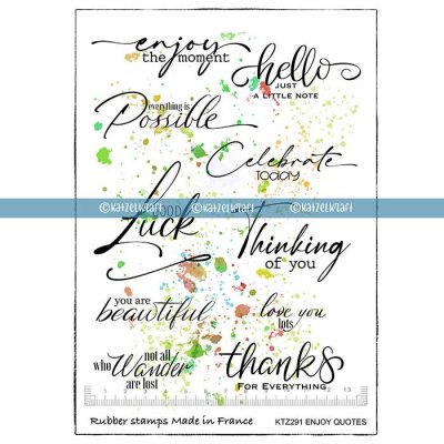 Enjoy quotes rubber stamp set from KatzelKraft A5