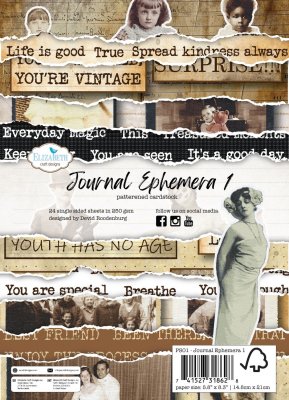EPHEMERA 1 HELLO YOU! patterend cardstock journal from Elizabeth craft designs A5
