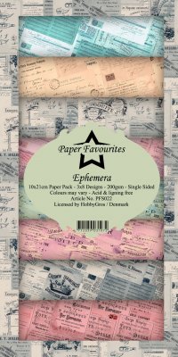 Ephemera Slimline Paper Pack from Paper Favourites 10x21 cm
