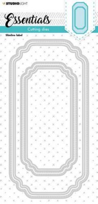 Slimline label Essentials nr.184 die set - Stansmallar från Studio Light ca 10x21 cm