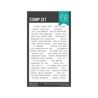 EVERYDAY SENTIMENT STRIPS 2 clear stamp set - Stämpelset med engelska uttryck från Hero Arts A6