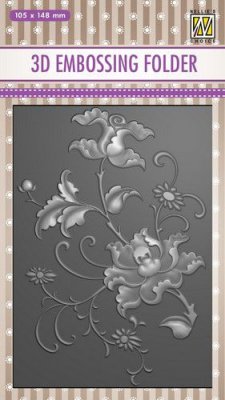 FÖRBESTÄLLNING Exotic flower 3D embossing folder - Embossingfolder med blomma från Nellie Snellen ca 10x14 cm