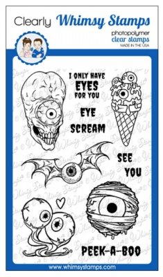 Eye Scream Halloween Clear Stamps - Stämpelset med ögon från Deb Davis / Whimsy Stamps 10*15 cm