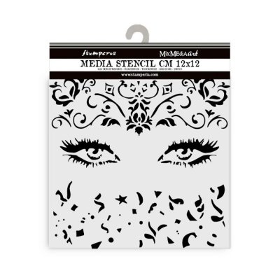 Stamperia Masquerade Thick Stencil Eyes - Schablon med ögon från Stamperia 12x12 cm