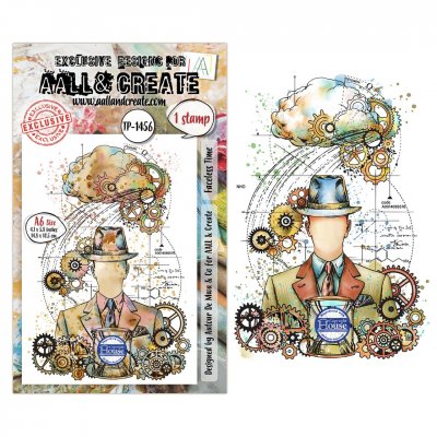 FACELESS TIME steampunk man clear stamp set - Stämpelset från AALL & Create A6
