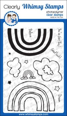 FaDoodle rainbows clear stamp set from Whimsy Stamps 10x15 cm