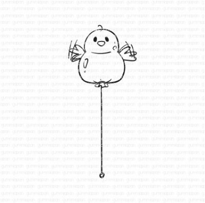 FÅGELBALLONGstämpel från Gummiapan 3,7x8,4 cm