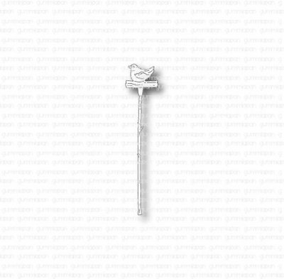 FÅGEL PÅ PINNEstansmall från Gummiapan ca 11,5x54 mm