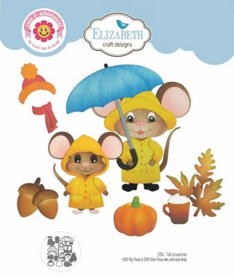 FALL ACCESSORIES MEET THE MICE die set - Hösttillbehörstansmallar till möss från Elizabeth craft designs