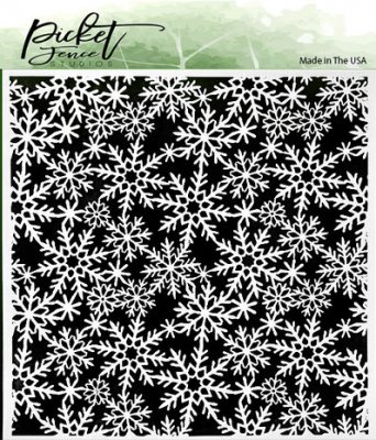 Falling Snowflakes 6x6 Inch Stencil (SC-322) - Snöflingeschablon från Picket Fence 15x15 cm