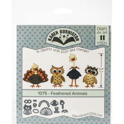 FÖRBESTÄLLNING - Feathered animals bird die set 1075 - Stansmallar för att göra fåglar från Karen Burniston