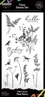 FINE FIRNS clear stamp set - Stämpelset med växter från Arden creative studio 10x20 cm