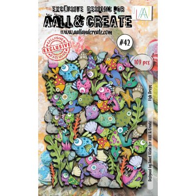 FISH DROPS ephemera - Utstansade dekorationer med havstema från AALL & Create A6