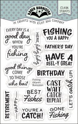 Fishing Phrases clear stamps - Stämpelset med engelska texter från Karen Burniston
