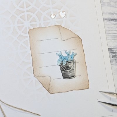 Bucket with fish die set HINK MED FISK from Gummiapan ca 14x15 & 17x12 mm