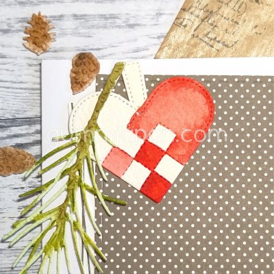 FLÄTAT HJÄRTAstansmall från Gummiapan ca 51x52 mm