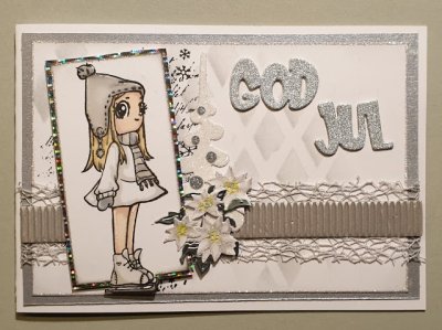 God Jul (Swedish die set Merry Christmas) - Stansmallar från Gummiapan ca 32 x 19 mm, 28 x 20 mm