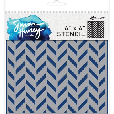Flip flop chevron stencil - Schablon från Simon Hurley Ranger ink 15x15 cm