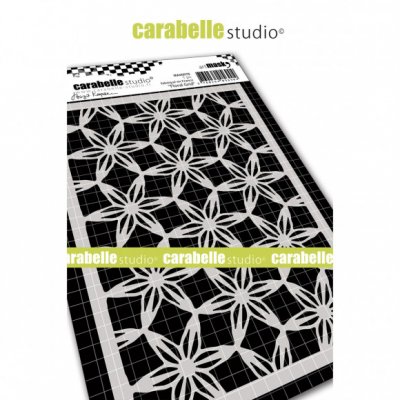 Floral grid stencil - mask - Schablon med blommönster från Carabelle Studio A6