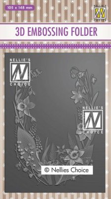 Flower frame 3D embossing folder 2 from Nellie Snellen 10,5x14,8 cm