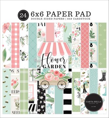 FLOWER GARDEN paper pack 6x6 - Mönsterpapper med blomtema från Carta Bella 15x15 cm