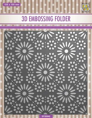 Flower pattern embossing folder - Embossingfolder med blommor från Nellie Snellen 15x15 cm