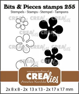 Flowers 27 bits and pieces clear stamp set - Stämpelset med blommor från CreaLies 1,7x1,7 cm