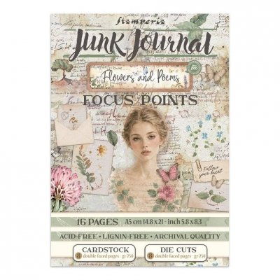 FLOWERS AND POEMS JUNK JOURNAL FOCUS POINTS - Dekorationer från Stamperia A5
