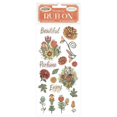 FLOWERS FURRY FRIENDS rub-ons from Stamperia