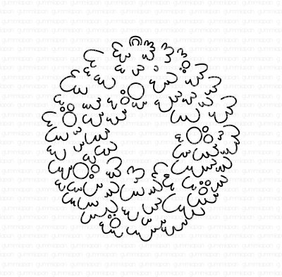 Fluffig dörrkrans (jul) - Stämpel från Gummiapan 5,4*5,6 cm