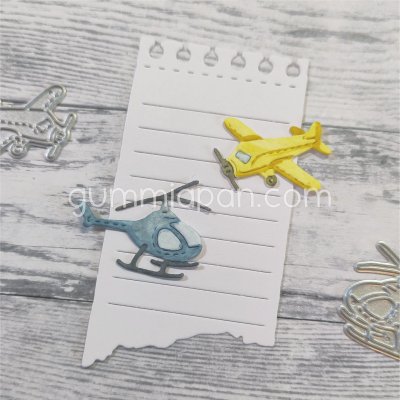 FLYGPLAN OCH HELIKOPTER airplane and helicopter die set - Stansmallar från Gummiapan ca 27,5x20 mm, 31x21 mm