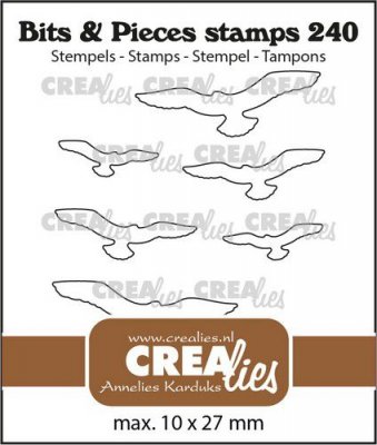 Flying birds outline clear stamp set 240 - Stämpelset med fåglar från CreaLies