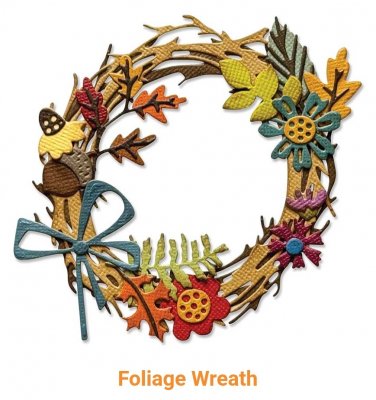 VAULT FOLIAGE WREATH AUTUMN die set - Stansmallar med krans och löv från Tim Holtz Sizzix