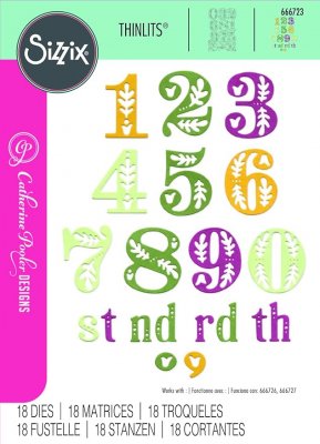FOLK NUMBERS die set - Sifferstansmallar från Sizzix