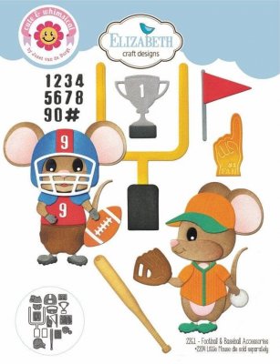 FOOTBALL & BASEBALL ACCESSORIES die set (little mouse not included) from Elizabeth craft designs
