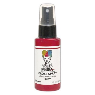 FÖRBESTÄLLNING - Ruby red media gloss spray - Röd sprayfärg från Dina Wakley Ranger ink 59 ml