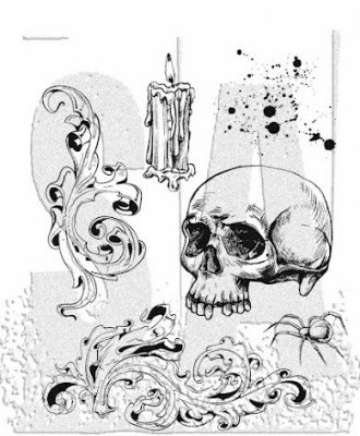 FOREBODING Halloween rubber stamp set - Stämpelset från Tim Holtz Stamper's Anonymous