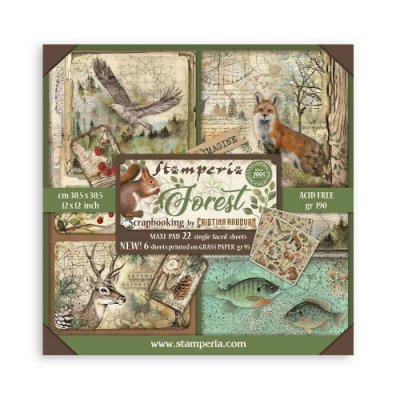 FOREST PAPER PAD 12X12 from Stamperia 30x30 cm